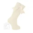 Carlomagno- Cotton Knee Socks W/ Double Bow