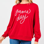 Mary Square Sarah Game Day Sweatshirt In Crimson