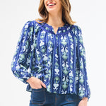 Mary Square Janelle Ikat Stripe Top