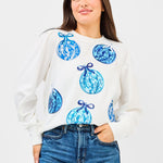 Mary Square Blue Ornaments Sweatshirt