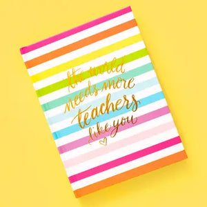 Notebook - Teacher Appreciation - Rainbow Stripes
