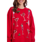 Mudpie- Red Holiday Sparkle Sweatshirt