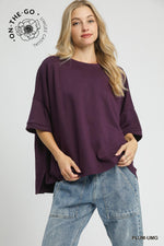 Umgee Luxeknit Oversized Top In Plum