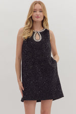Entro Sequin Sleeveless Mini Dress In Black *COMING SOON*