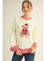 Jodifl Teddy Bear Christmas Sweater In Off White