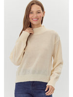 Jodifl Solid Mock Neck Sweater Top In Ivory