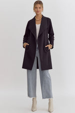 Entro Solid Textured Coat In Black