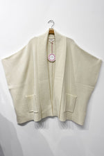 Umgee Solid Knit Shawl Collar Cardigan in Cream