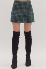 Entro Plaid Skort In Green