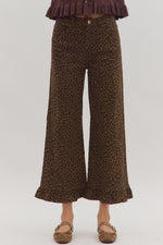 Entro Leopard Ruffle Bottom Pants