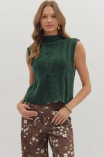 Entro Sleeveless Mock Neck Sweater In Forest