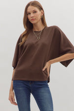 Entro Solid Relaxed Fit Top In Brown