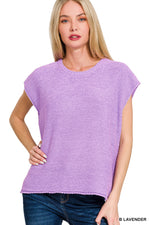 Zenana Oversized Crew Neck Sweater Vest