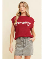 Cloud Ten- 'gameday" Embroidered Sleeveless Sweater Vest