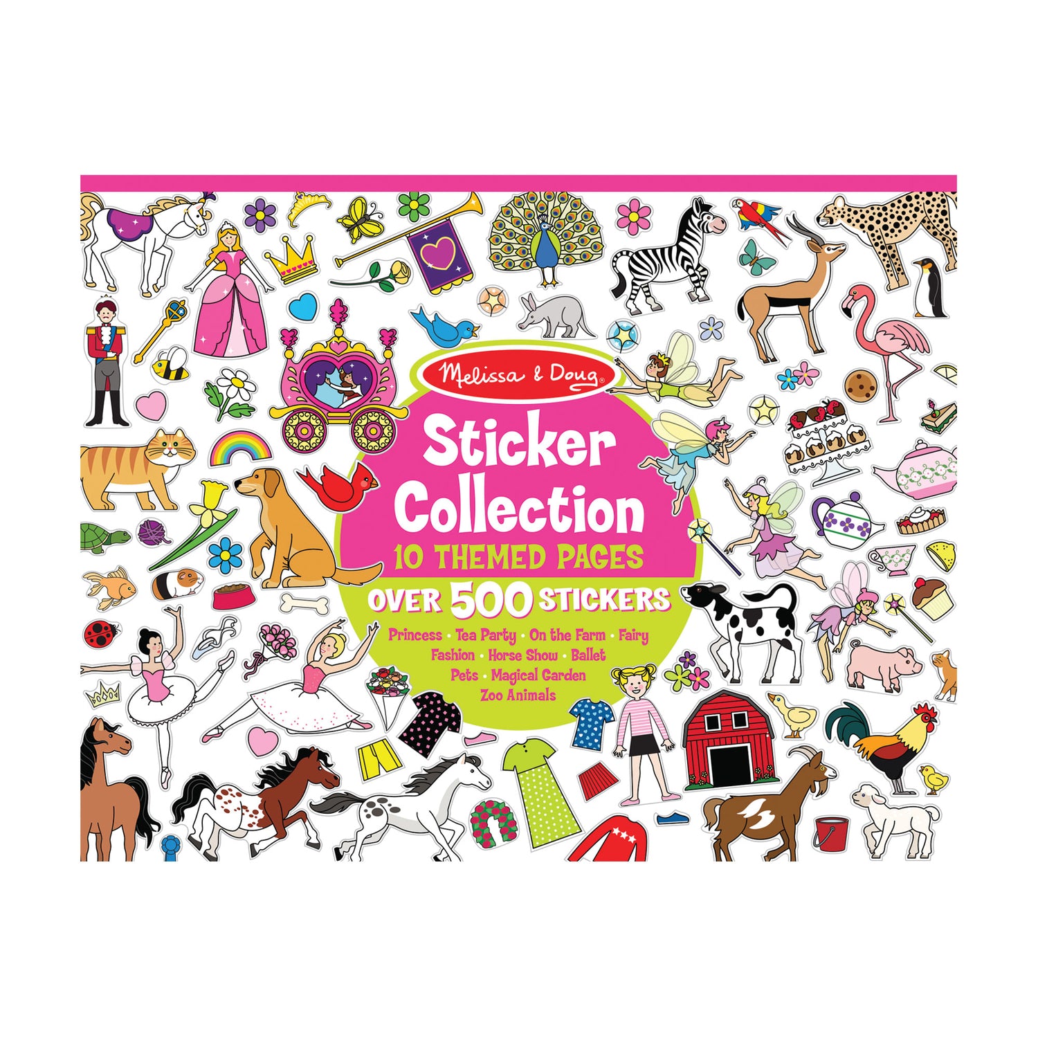 Melissa & Doug- Sticker Collection Book: 500+ Stickers - Princesses, Tea Party, Animals, and More