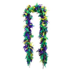 6' Purple, Green and Gold Boa with Gold Tinsel (Each)