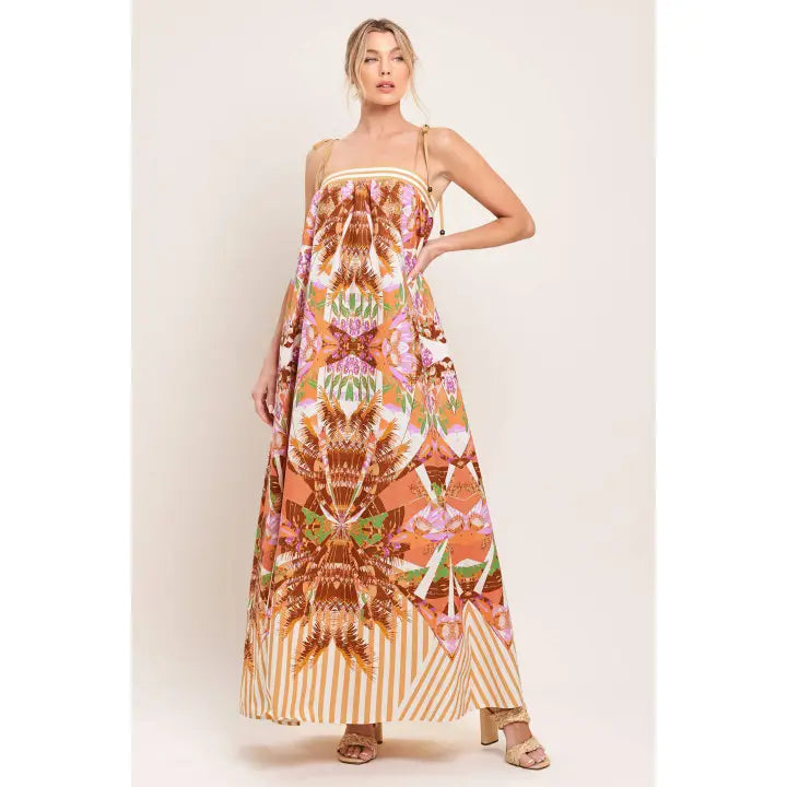 Printed Kaleidoscope Maxi Dress