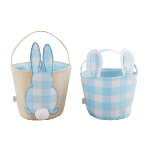 Mudpie- Blue Check Bunny Basket Set #10010129