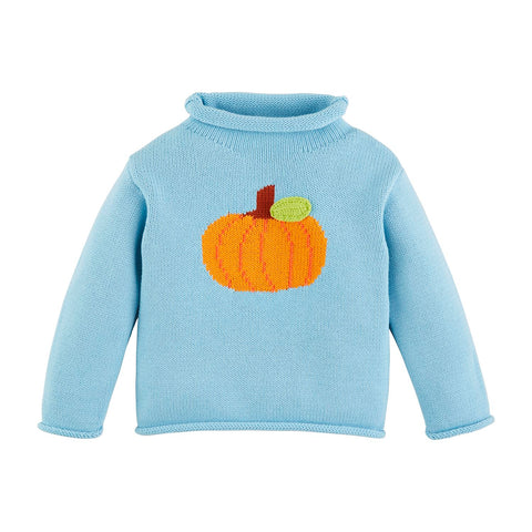 Mudpie- Blue Pumpkin Rollneck Sweater #10140014