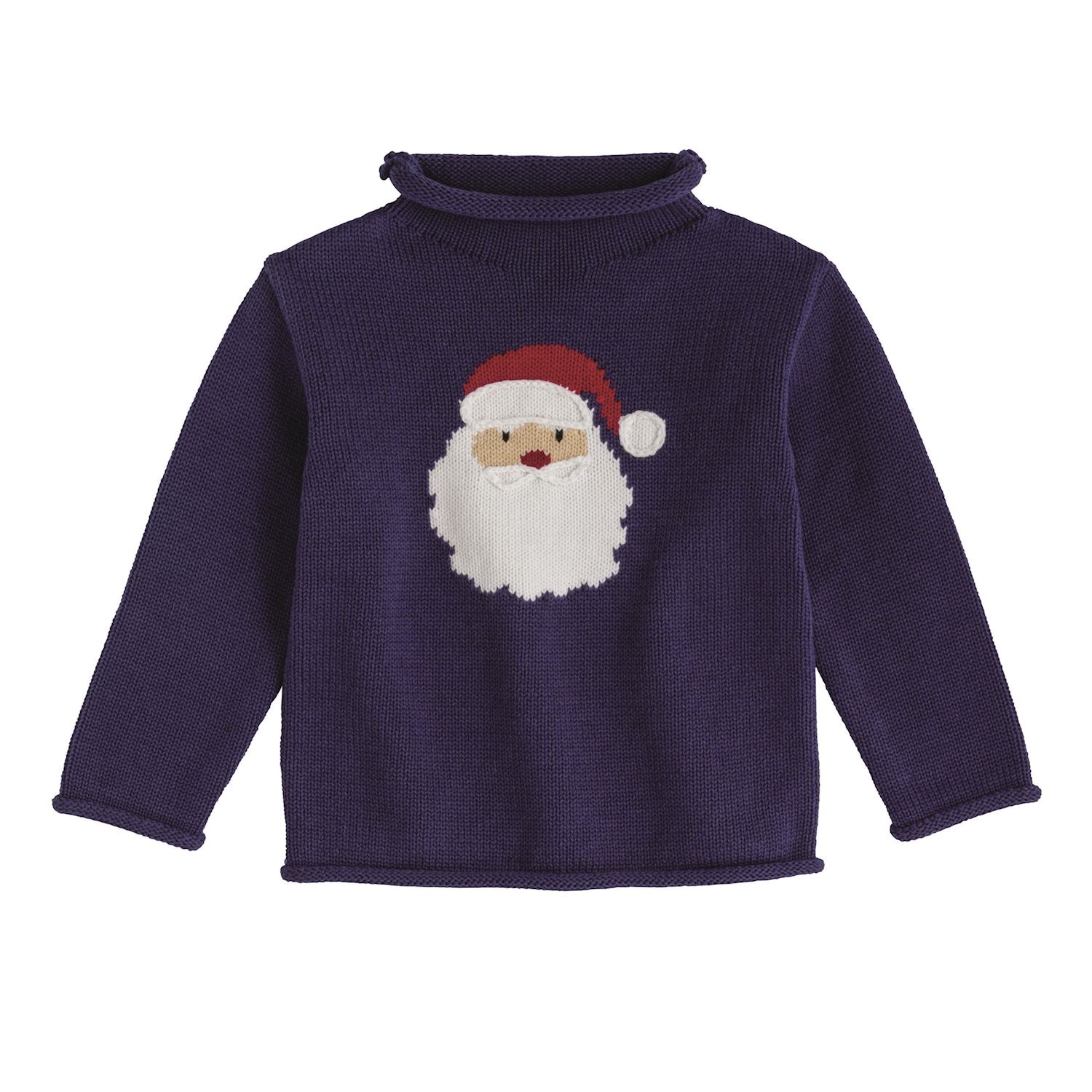 Mudpie- Navy Santa Rollneck Sweater 
