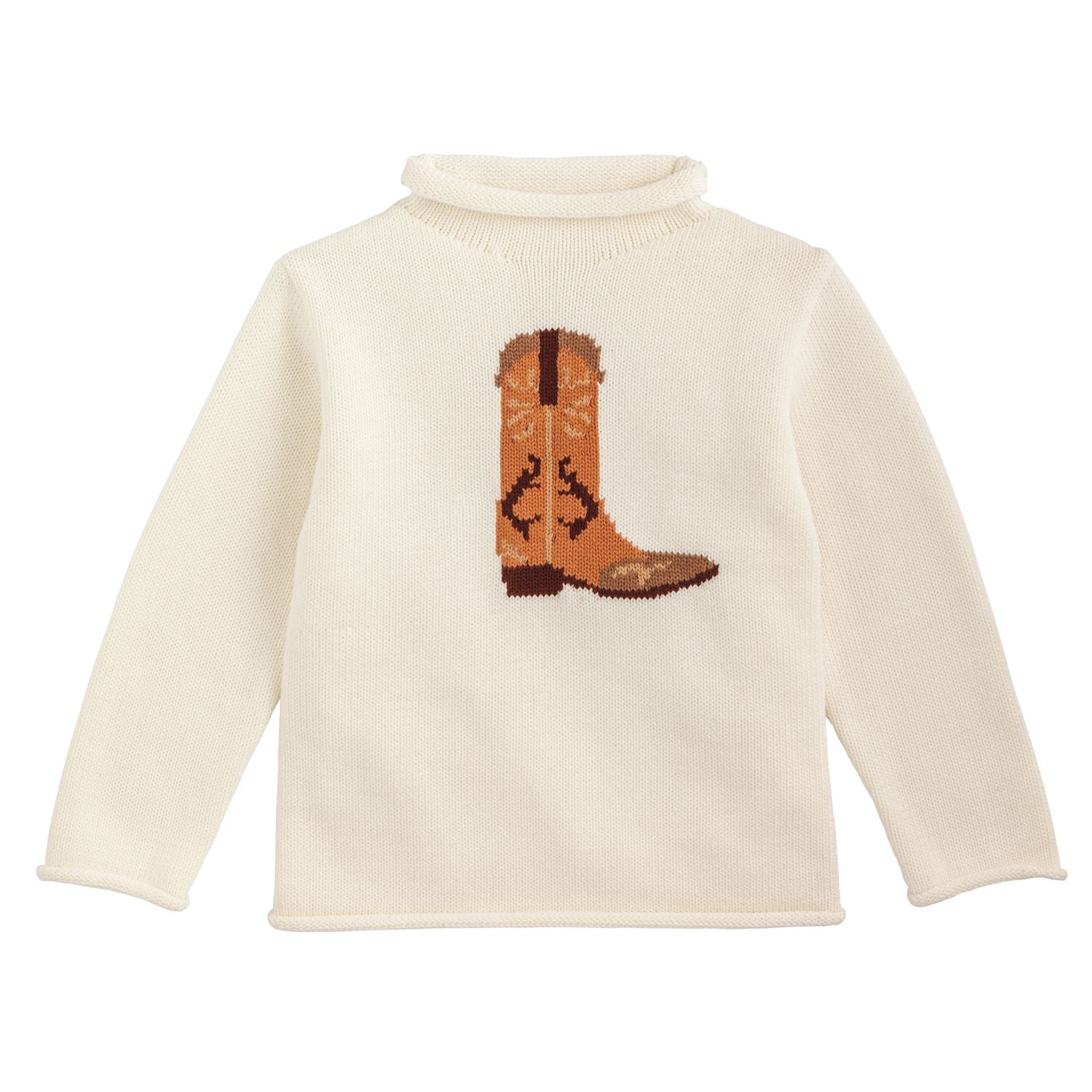 Mudpie- Cowboy Boot Rollneck Sweater 