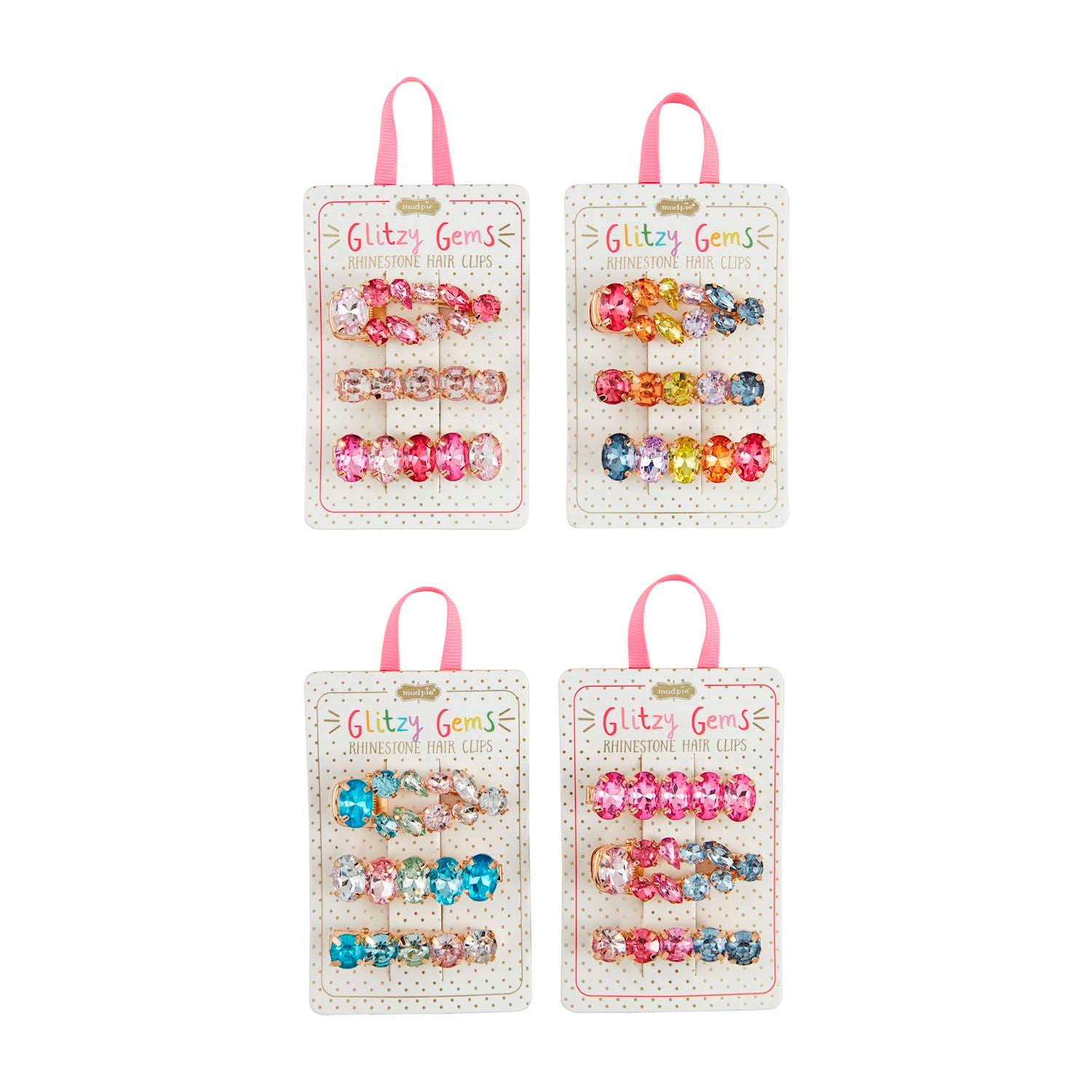 Mudpie- Glitzy Gems Hair Clip Sets 