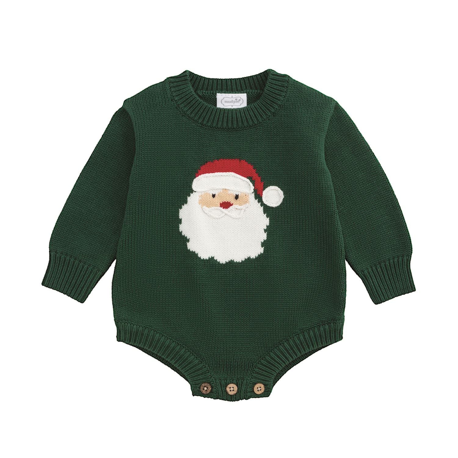 Mudpie- Green Santa Sweater Bubble 