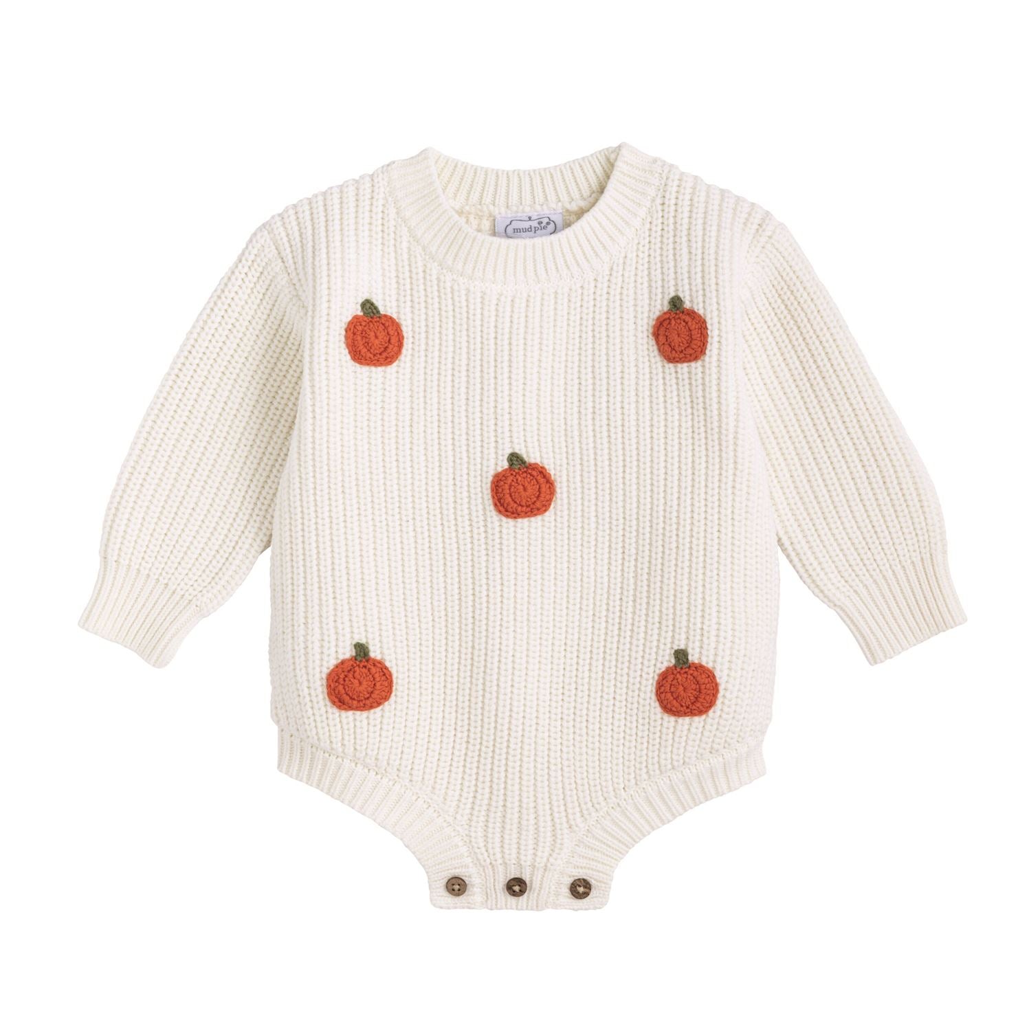 Mudpie- Ivory Pumpkin Sweater Bubble 