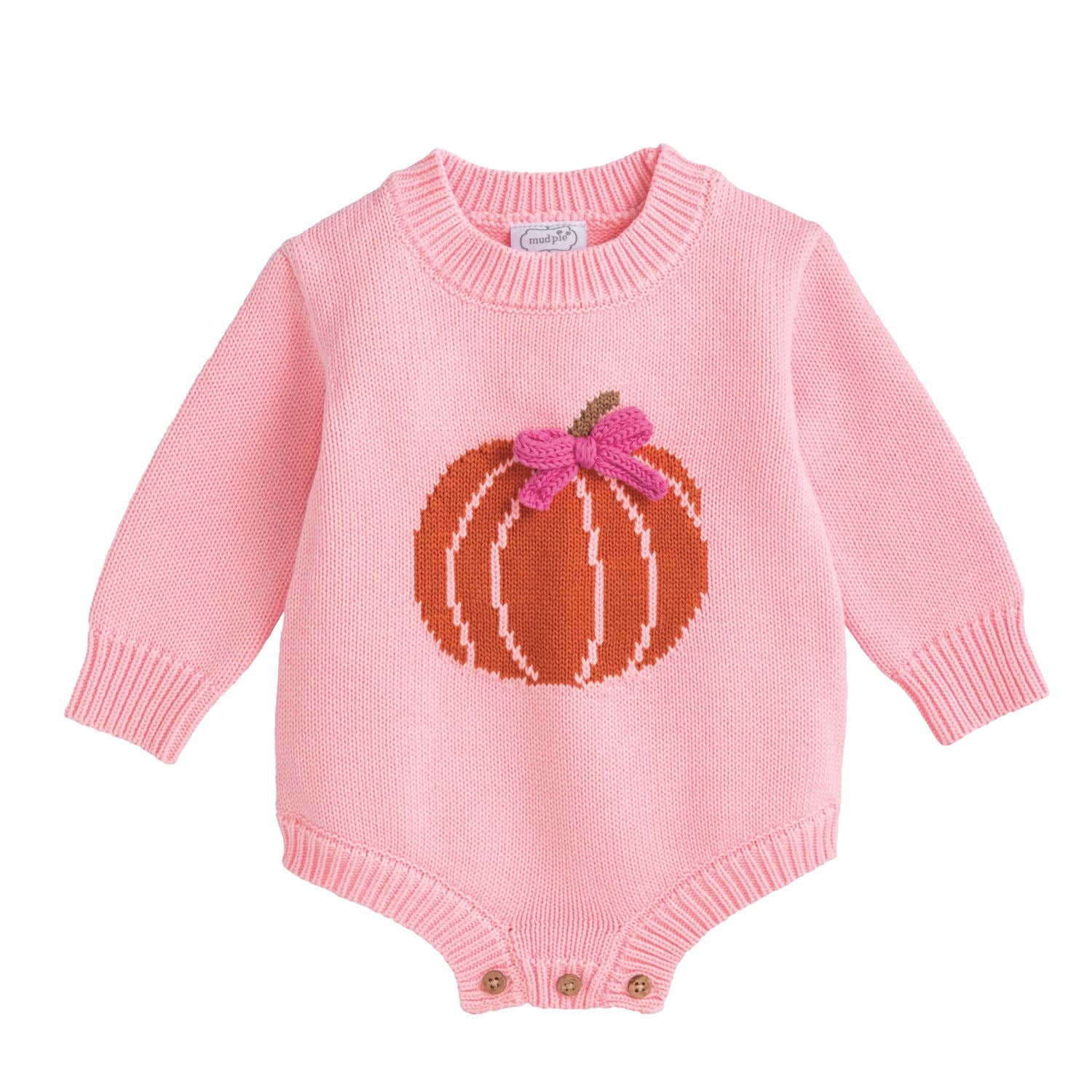 Mudpie- Pink Pumpkin Sweater Bubble 