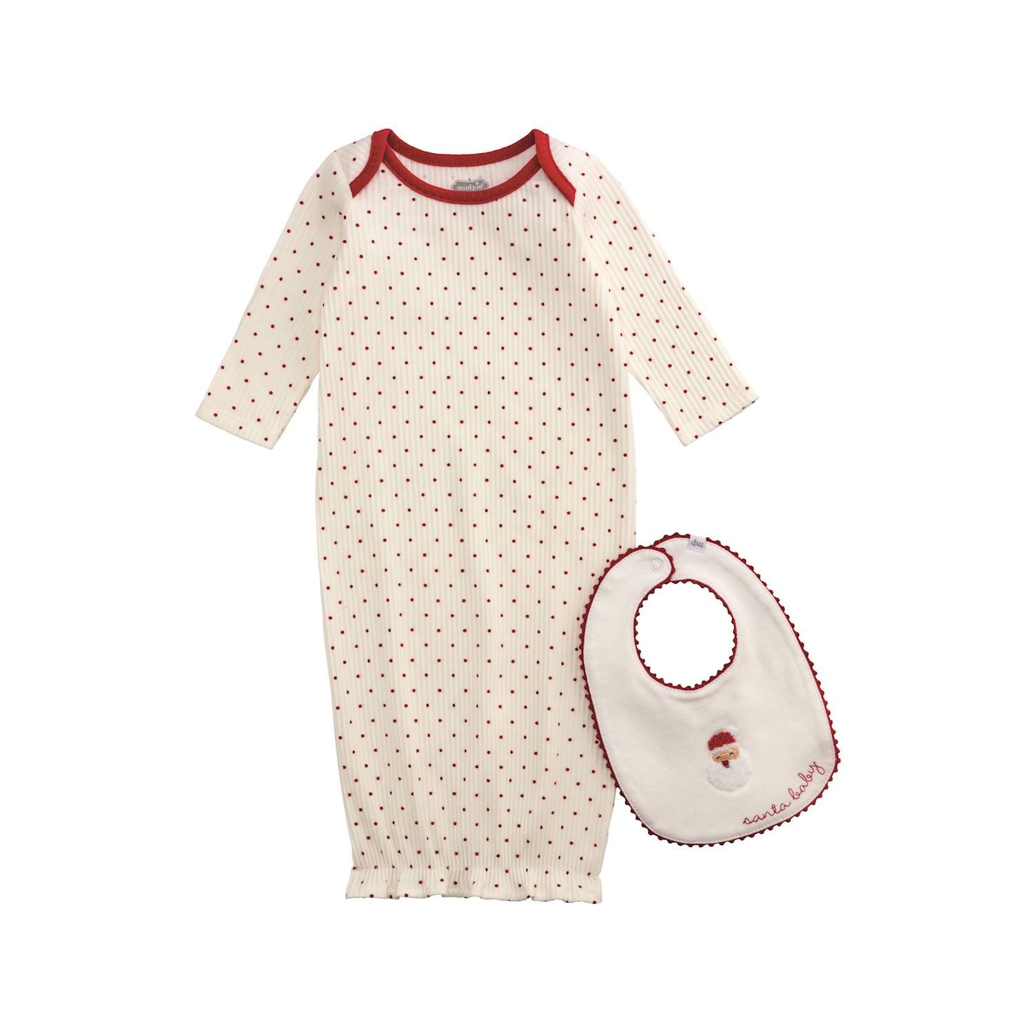 Mudpie- Santa Baby Gown & Bib Set (0-3M) #10800113