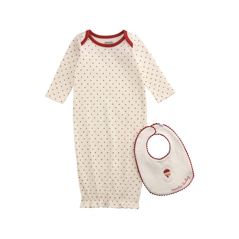 Mudpie- Santa Baby Gown & Bib Set (0-3M) #10800113