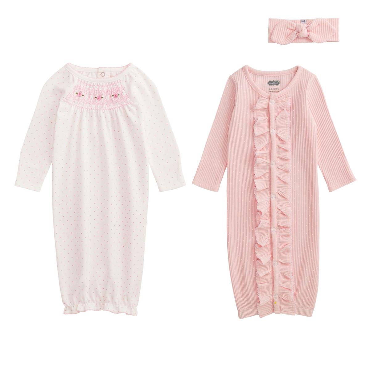 Mudpie- Pink & Ivory Dot Take-Me-Home Sets 