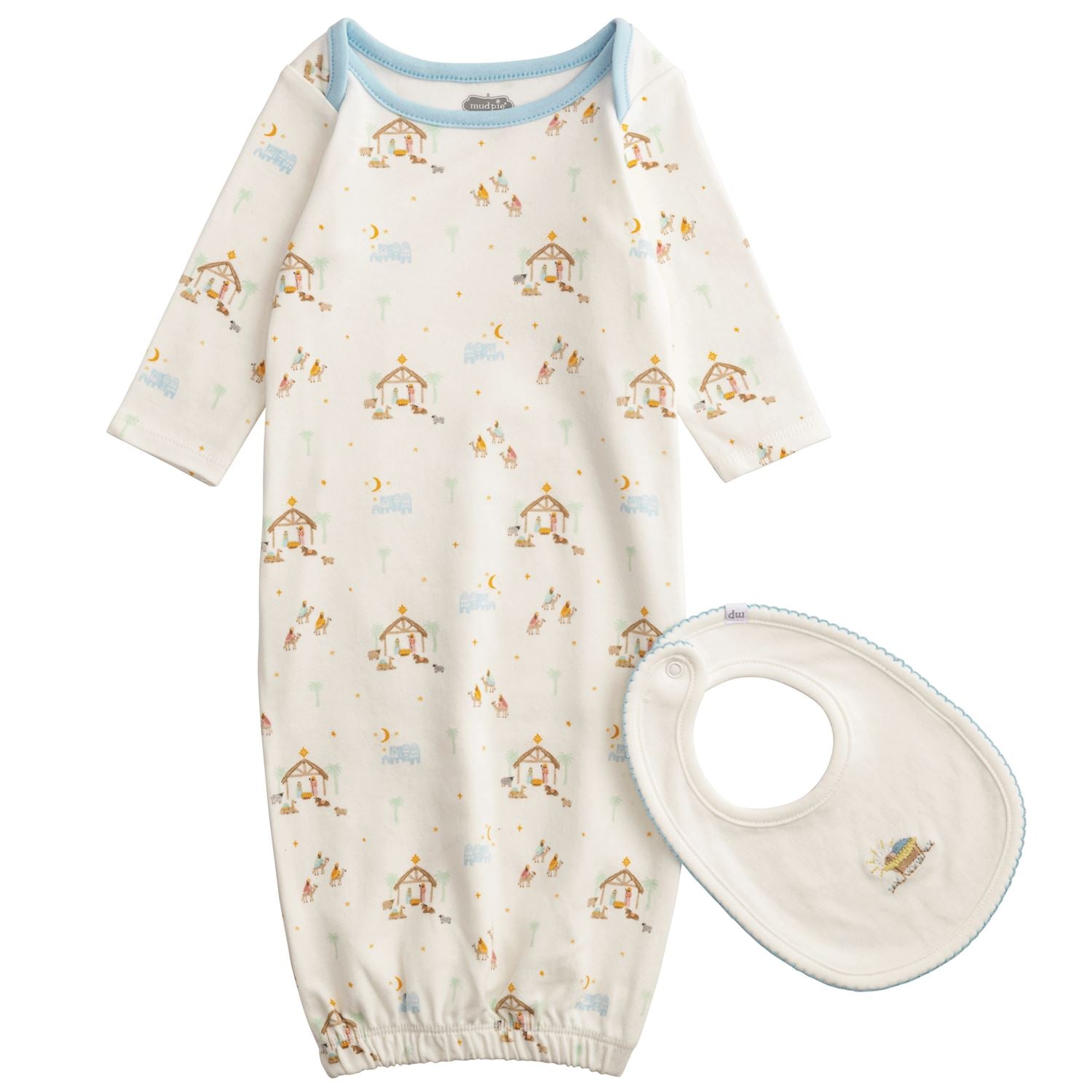 Mudpie- Nativity Gown & Bib Set (0-3m) 