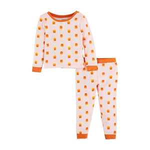 Mudpie- Pink Candy Corn Glow Pajama Set #10860124