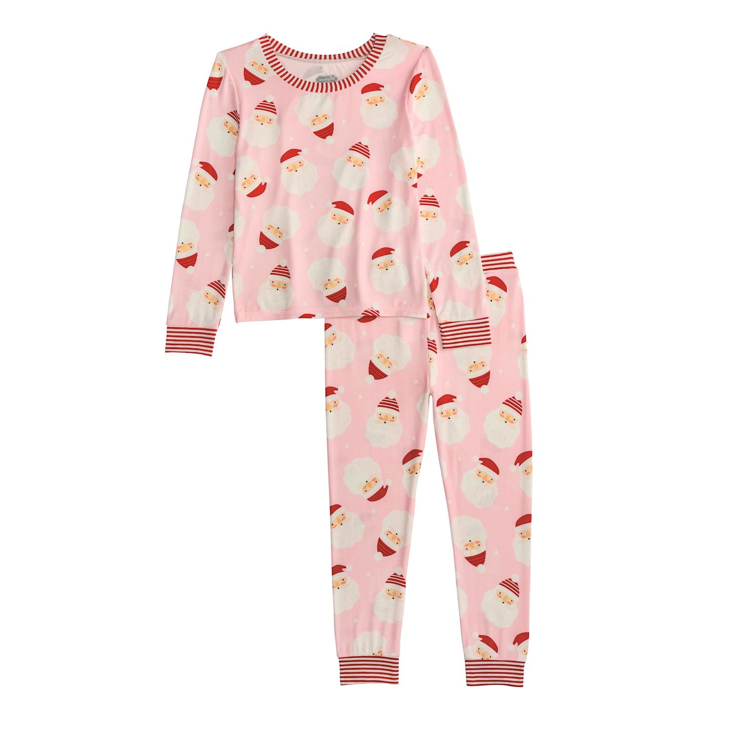 Mudpie- Pink Santa Glow Pj Set 