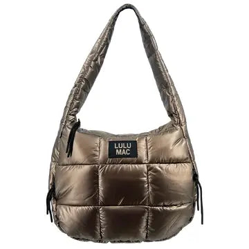 Large Puffer Metallic Handbag