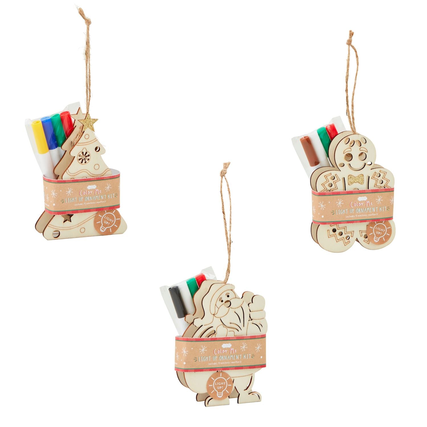 Mudpie- Color-Me Light-Up Ornaments #11620029