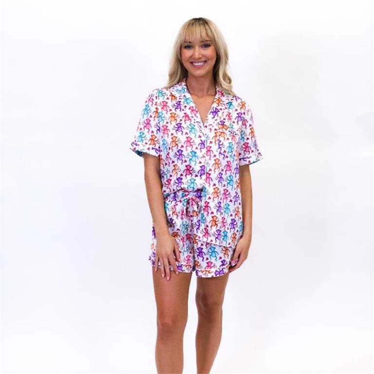 Jane Marie- BaNaNa's Satin Pajama Short Set