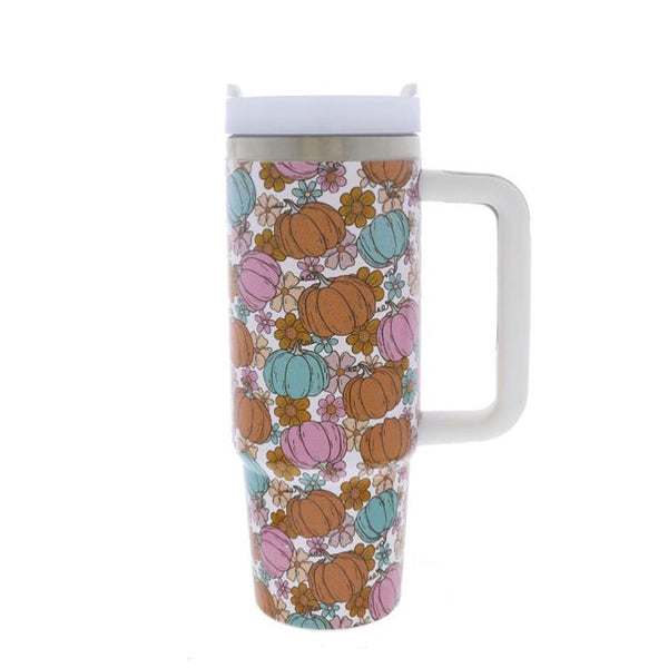 Jane Marie- Thankful Pumpkin 30 Oz. Tumbler With Straw and Handle