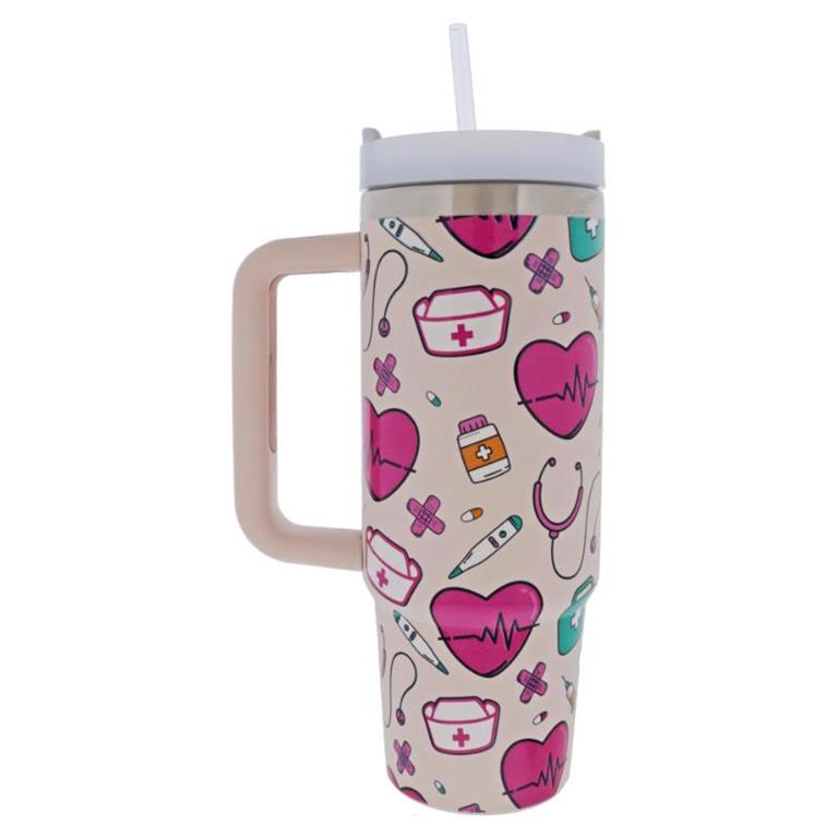 Jane Marie- 30 Oz. Tumbler With Straw and Handle