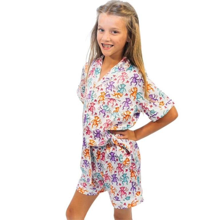 Jane Marie- Kids BaNaNa's Silky Satin Pajama Short Set