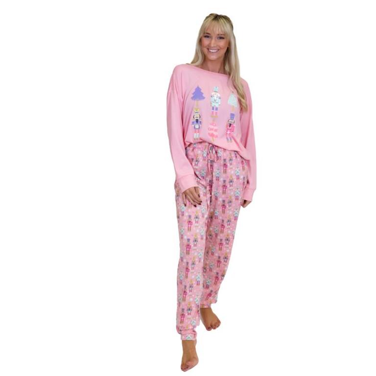 Jane Marie Whimsy Nutcracker Long Sleeve Jammie Jogger Pant Set