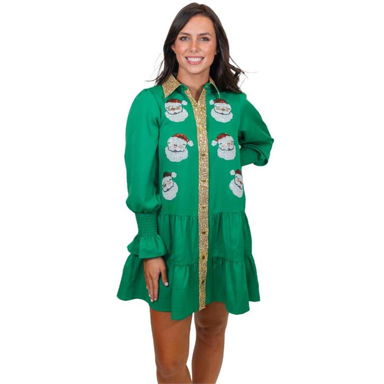 Jane Marie Santa Button Down Dress