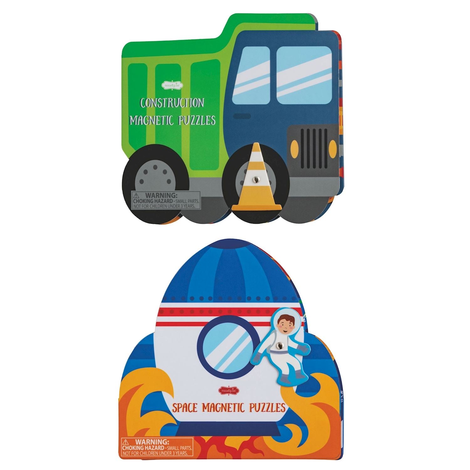 Mudpie- Rocket & Truck Magnetic Puzzle Books 