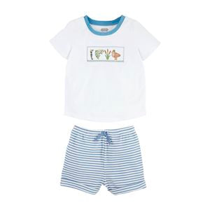 Mudpie- Fishing Smocked Short Set 