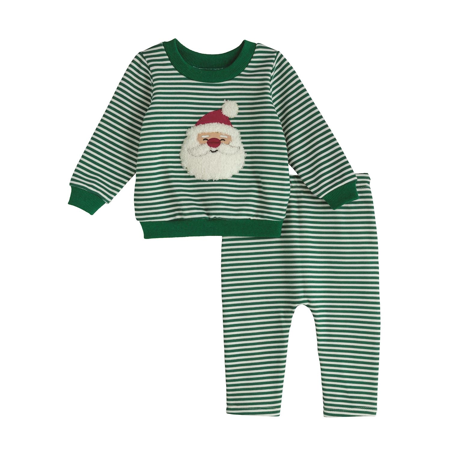 Mudpie- Santa Stripe Two-Piece Set 
