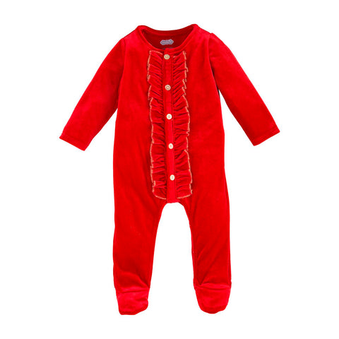 Mudpie-Red Velour Sleeper #12150137