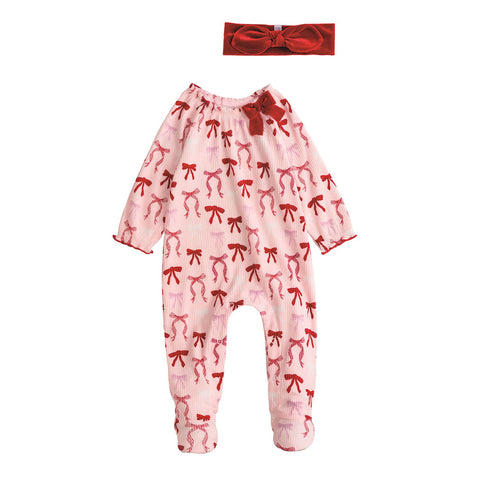 Mudpie- Christmas Bow Sleeper & Headband Set #12150188