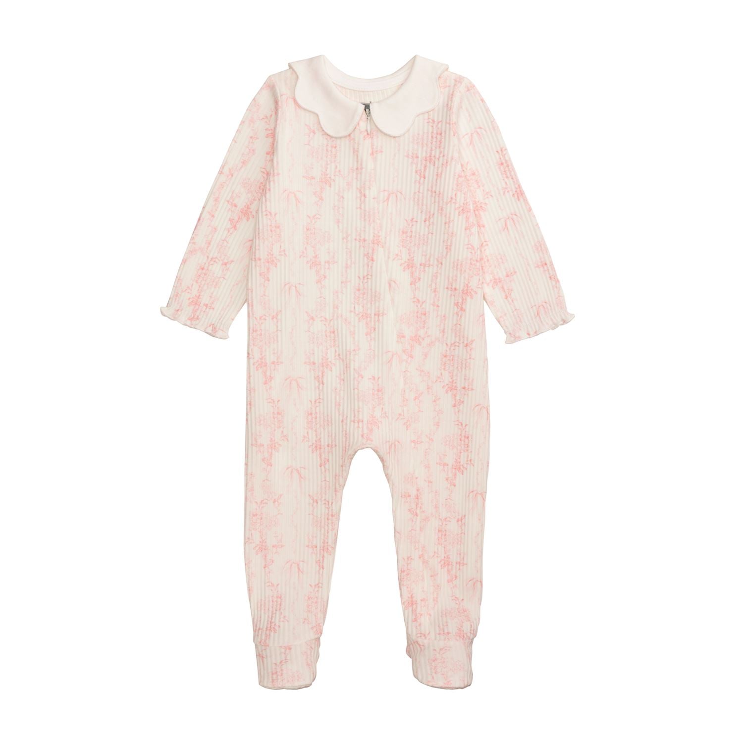 Mudpie- Floral Pink Scallop Sleeper 