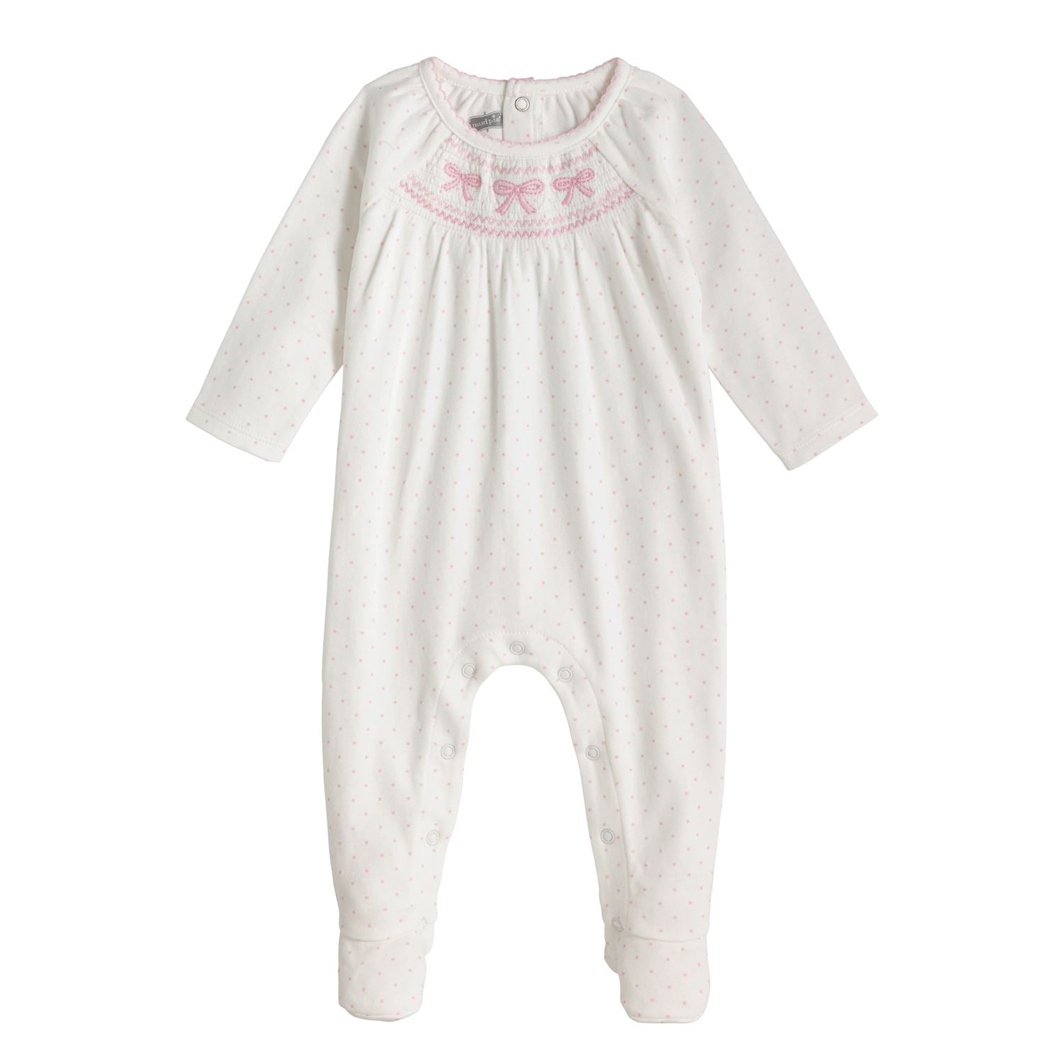Mudpie- Pink Smocked Sleeper 